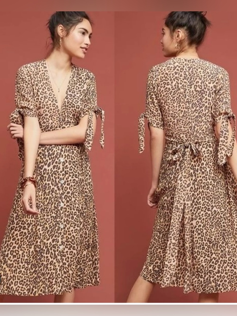 Anthropologie Faithfull the Brand Leopard Midi Dress